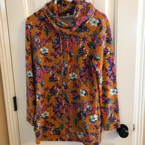 Floral tunic hoodie